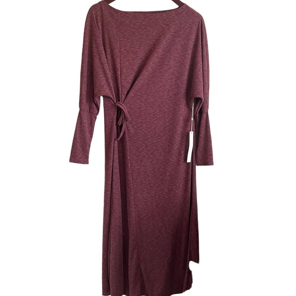 Caslon Womens Maxi Dress XXS Rose Boat Neck Wrap Tie Front Stretch Comfort Vacay